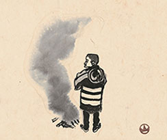 小説「石版東京図絵（作：永井龍男）」挿絵　原画