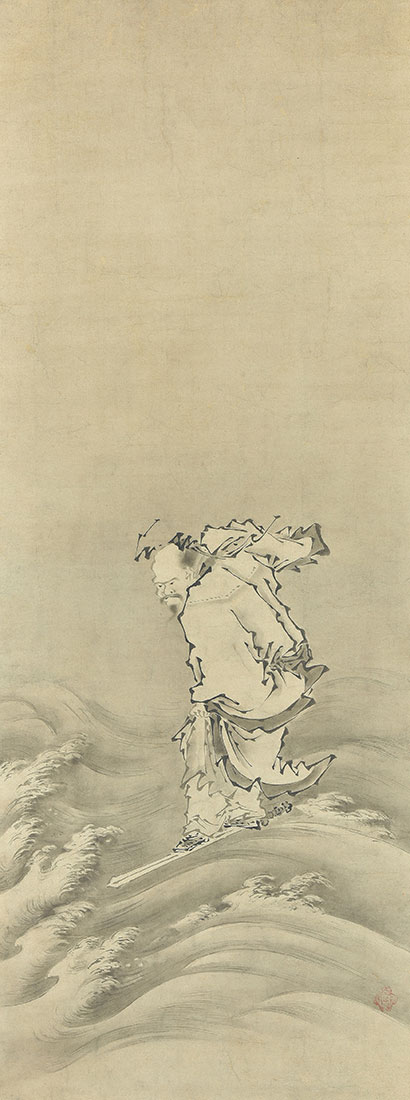 狩野派　呂洞賓図　江戸時代（17世紀）　足利市立美術館