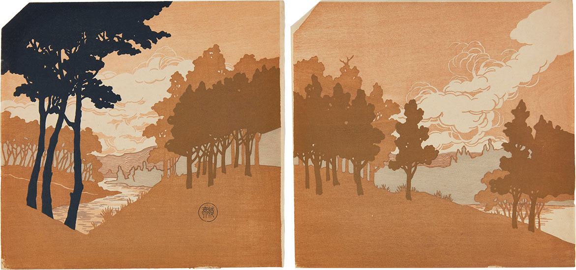 団扇絵〈景〉伊藤綾春　木版多色摺