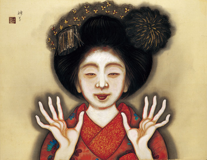 岡本神草《拳の舞妓》1922年頃 / 絹本彩色