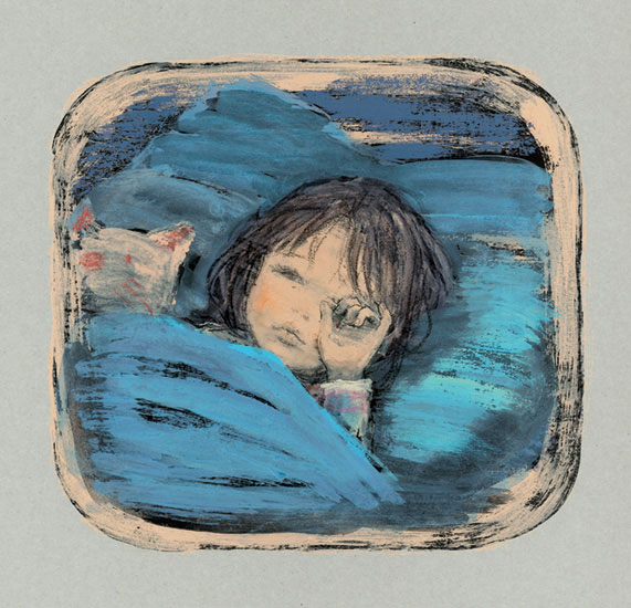 酒井駒子『はんなちゃんがめをさましたら』原画（偕成社、2012年）